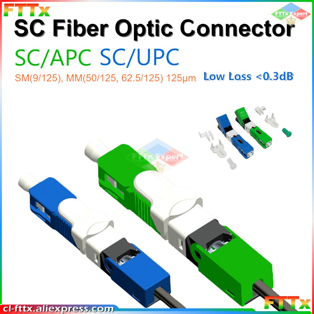 100% New Original UNIKIT ESC250D SC/APC UPC Optic Fiber Quick Connector FTTH Single Mode Optical Fast Coupler Flange