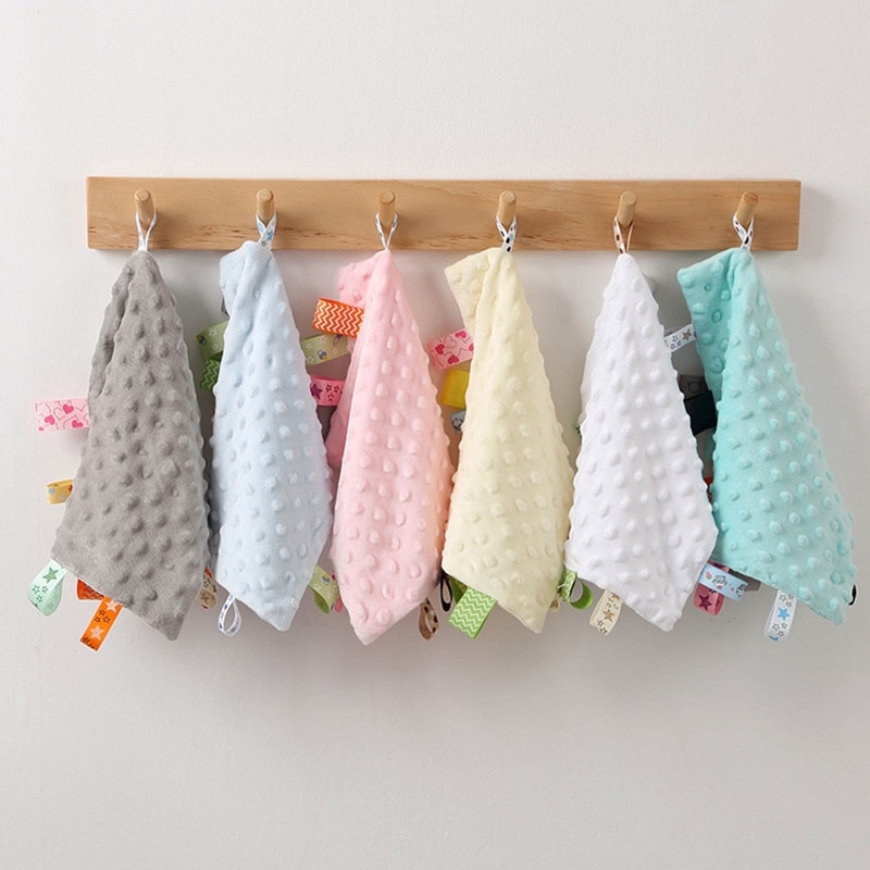 Baby Appease Towel Soft Soother Teether Infants Comfort Sleeping Nursing Cuddling Square Sensory Security Blanket Toys with Tags