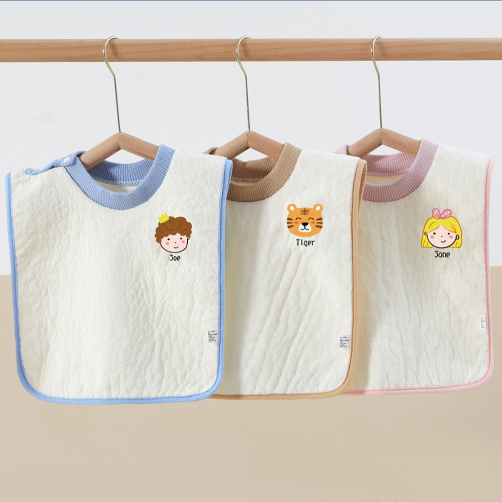 Baby Bibs Children's Wash Towels Kindergarten Kids Meals Feeding Cloth Cartoon Coral Fleece Bib Maternal And Infant Supplie
