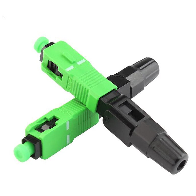 100PCS Embedded Fast Connector SC APC Single Mode Fiber Optic Adapter UPC Cold Connection Quick Field Assembly