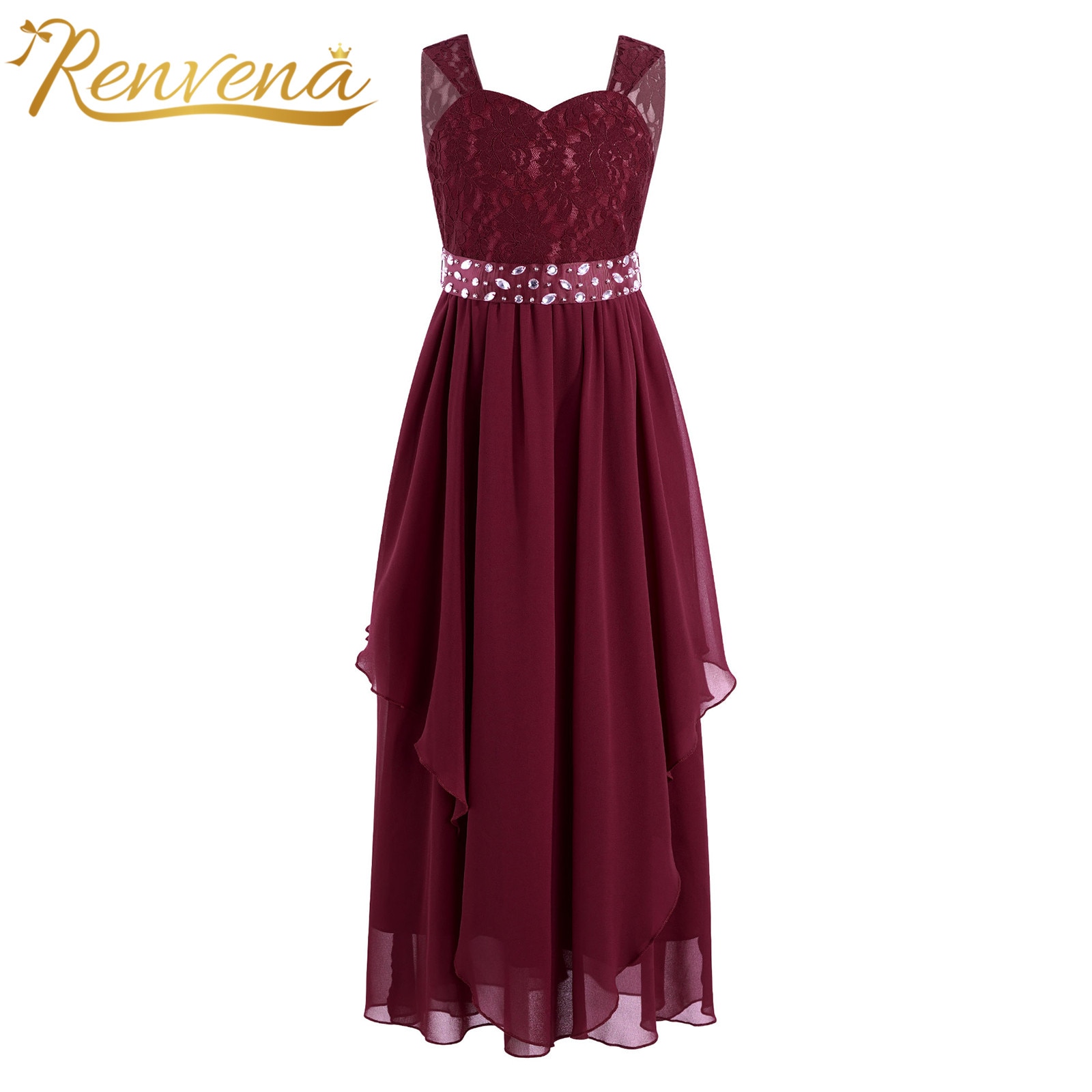 Summer Girl Dresses Floral Lace Sleeveless Princess Dresses Children Costume Birthday Formal Clothes Pageant Wedding Party Dress