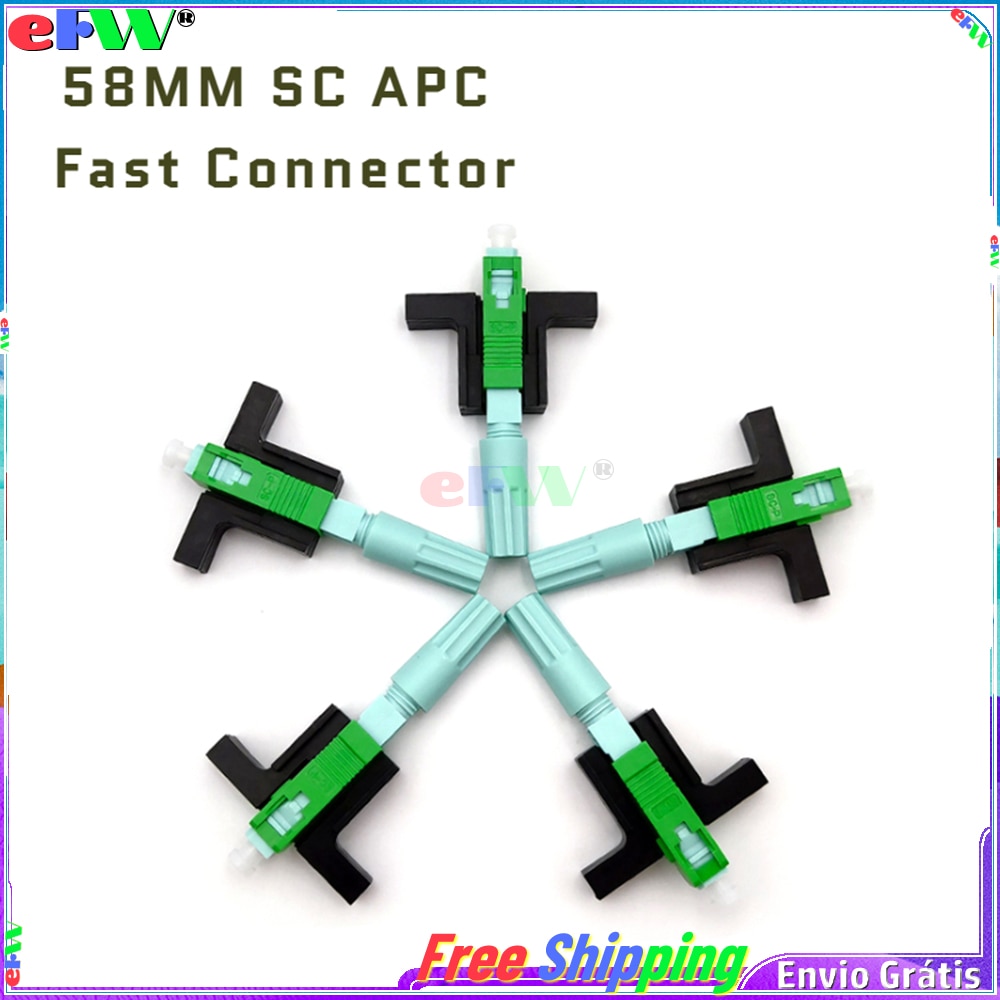 High Quality 100pcs Lot SM 58MM SC APC Single-Mode Optical Connector FTTH Tool Cold Connector Tool Fiber Optic Fast Connnector G