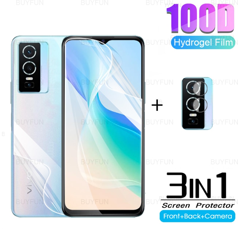 3in1 Hydrogel Film For vivo Y76 5G 6.58'' Camera Lens Protective Film For vivo Y76s vi vo Y 76 76Y vavo Y76 5G Screen 