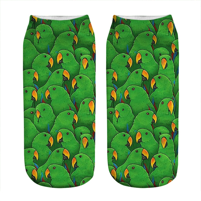 Women's socks kawaii Male Eclectus Parrots Parrots Socks Woman harajuku Happy Funny Novelty cute girl gift Socks for women