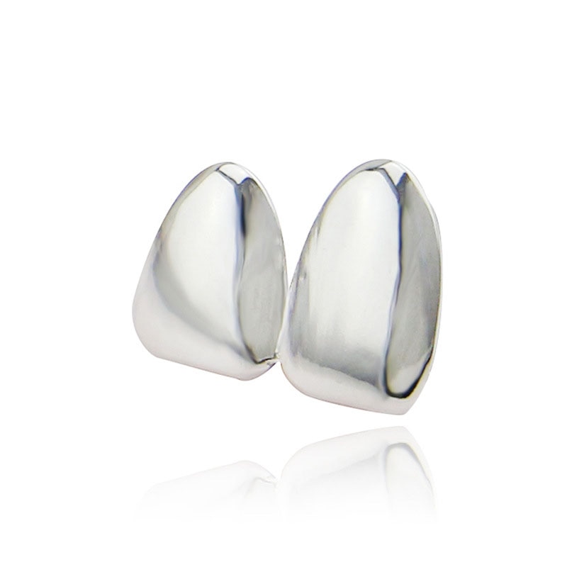 1/2pcs Hip-hop Silver Teeth Top & Bottom Grillz Dental Teethgrill Mouth Punk Teeth Fashion Party Tooth Rapper Body Jewelry G