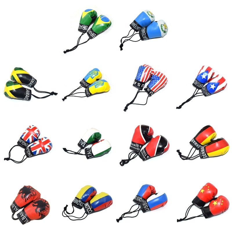 L21F 10cm Newborn Photography Props Mini Simulation Boxing Glove Boxing Flag Gloves