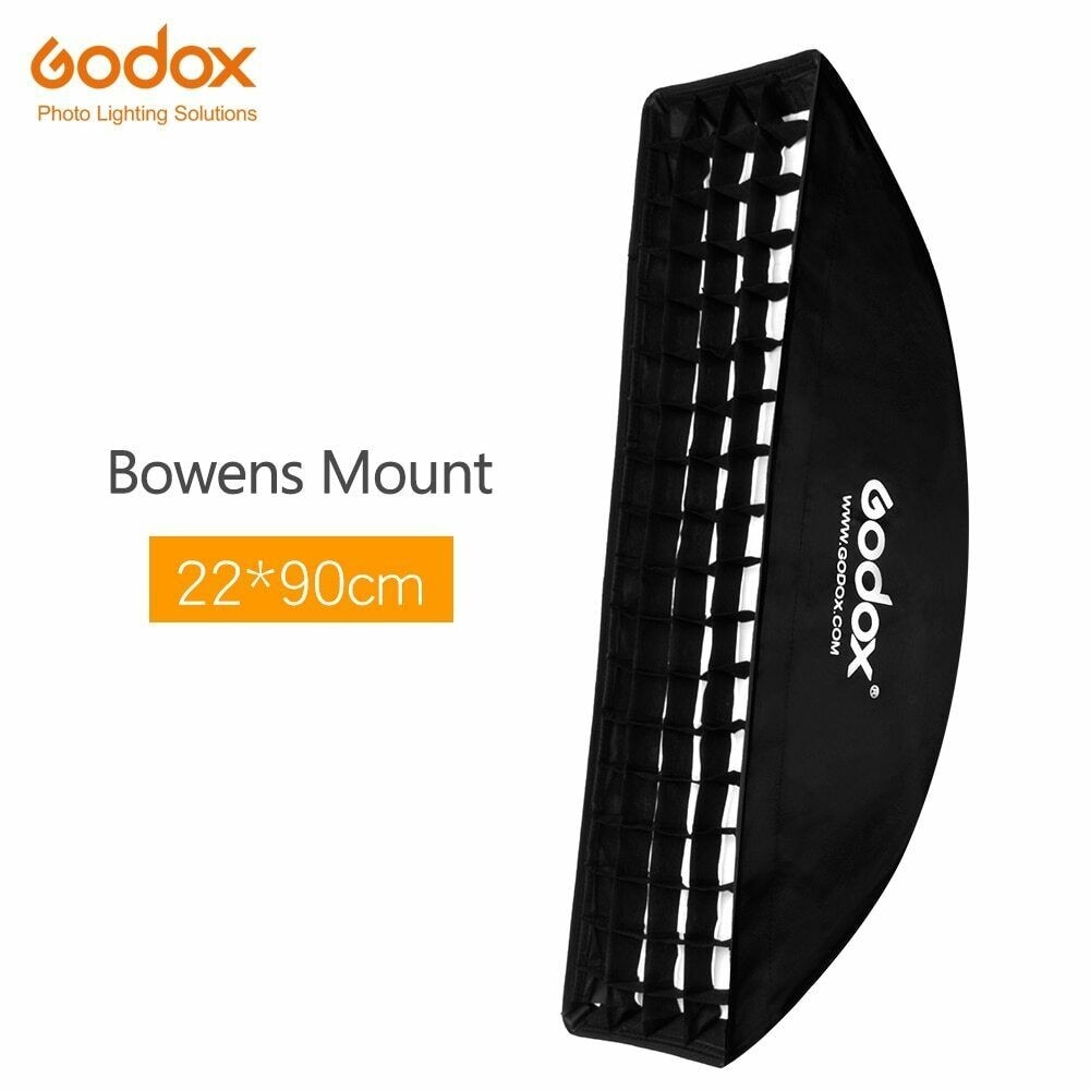 Godox softbox 22x90cm 9"x 35" Portable Rectangular Honeycomb Grid Softbox soft box with Bowens Mount for Studio Flash