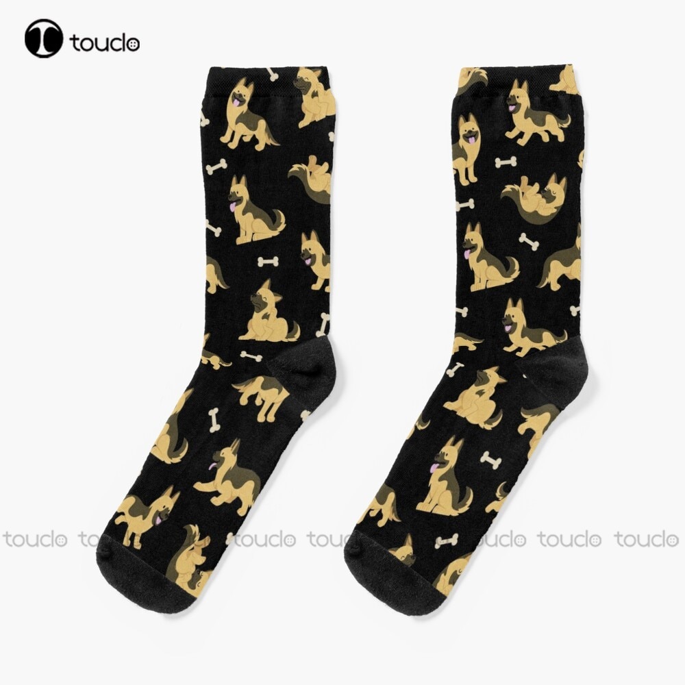 Adorable German Shepherd Cute Puppy Dog - Pattern 2 Socks Fun Socks For Women Unisex Adult Teen Youth Socks Custom Gift