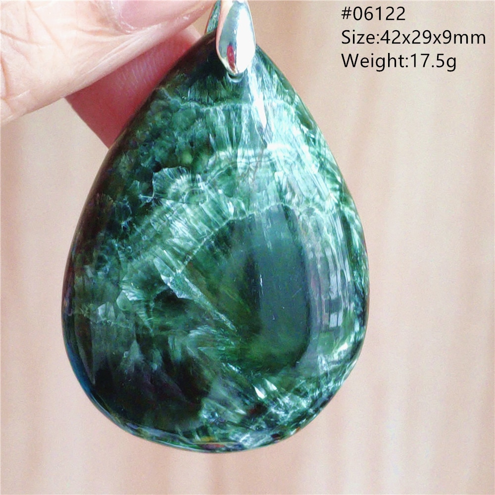 Natural Green Seraphinite Bead Pendant Women Men Water Drop Necklace Seraphinite Gemstone Fashion Love Jewelry AAAAAA