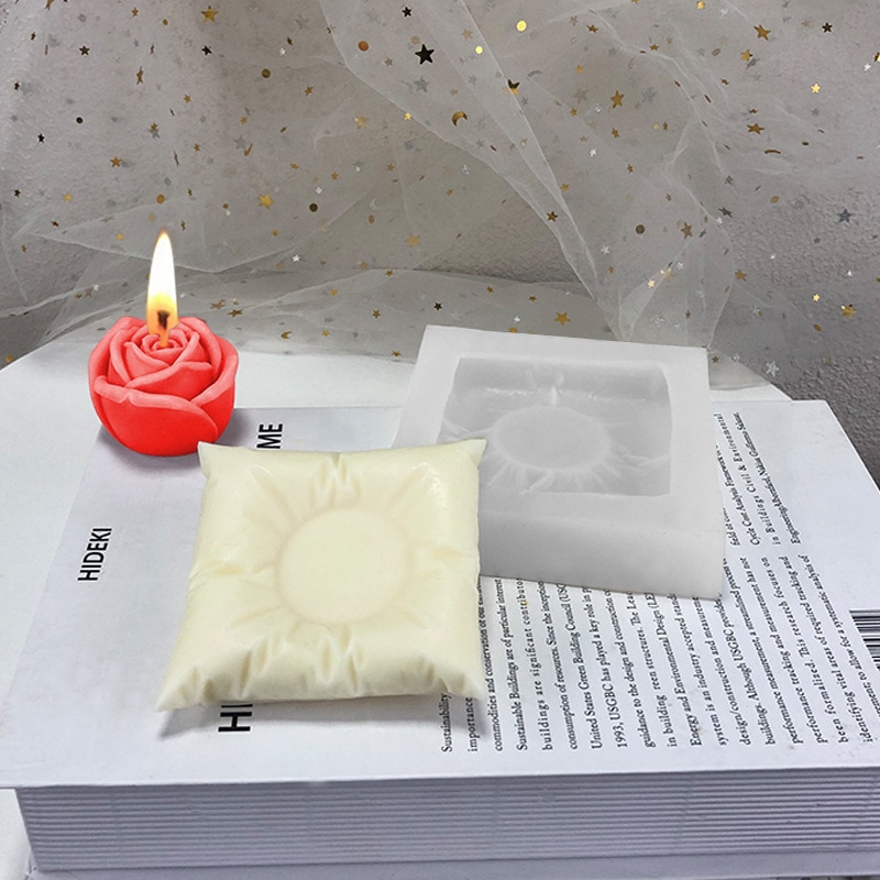 New Pillow 3D Food Grade Mold Material Silicone Sugar Cake Chocolate Mold Fondan Handmade Soap Mold,Baking Tools Canldl holder
