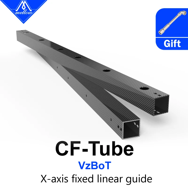 Mellow 1Pcs CNC CF-Tube Drilling Carbon Fiber Roll Wrapped Twill Square Tube For Ultra-High-Speed 3D