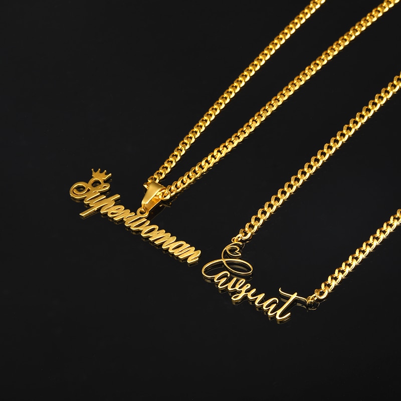 Stainless Steel Customized Name Necklace Personalized Necklace Letter Heart Butterfly Any Symbol New in Necklaces collar hombre