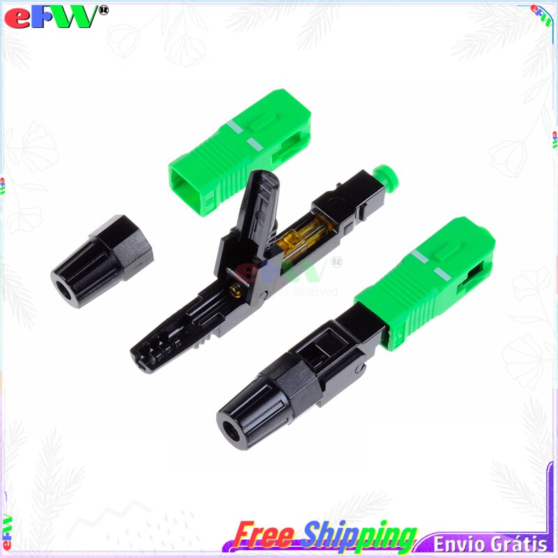 High Quality 50PCS SC APC Fiber Optic SC APC Single-mode Fast Connector SC APC FTTH Fiber Optic Quick Connector Free Shipping
