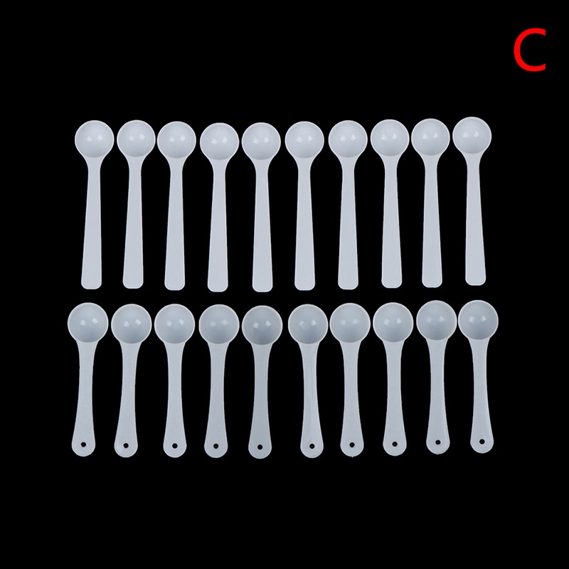 20PCS/lot 1g Professional Plastic 1 Gram Scoops/Spoons For Food/Milk/Washing Powder/Medcine White Measuring Spoons