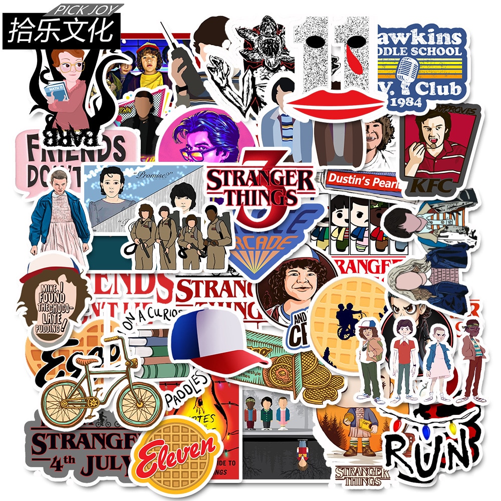10/30/50PCS Stranger Things Stickers Graffiti Motorcycle Travel Luggage Guitar Skateboard water proof Sticker toys