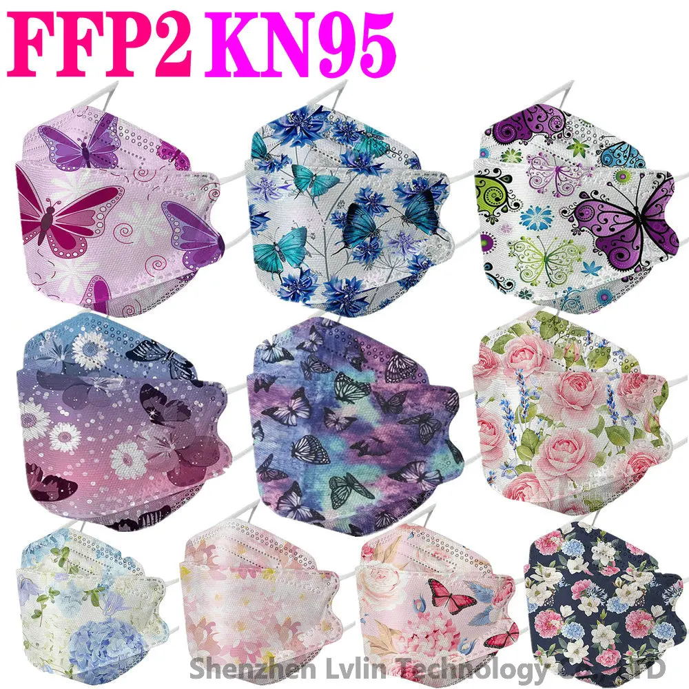 KN95 FFP2 CE 80Unique Print Beauty Wholesale Fish Mask Mascarillas Protective Respirator Anti-Fog