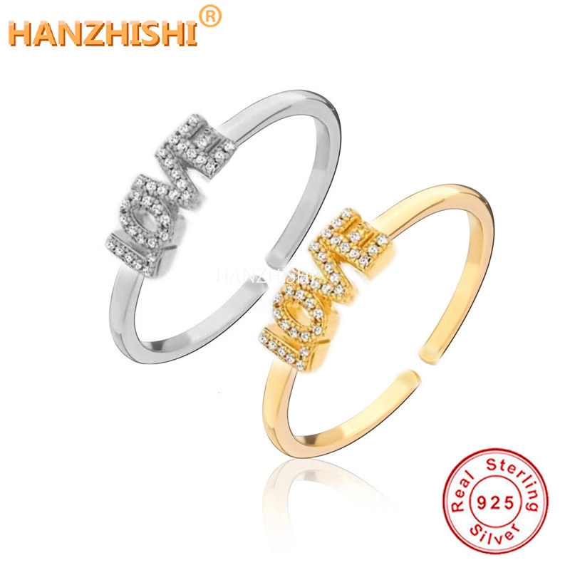 Adjustable Rings Authentic 925 Sterling Silver LOVE Open Size Rings For Women Female Original Jewelry Birthday Couple Gift