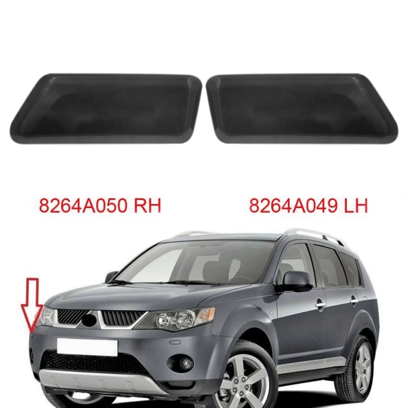 Car Front Headlight Washer Nozzle Headlight Spray Cover for Mitsubishi Outlander XL 2006-2010 8264A049 8264A050