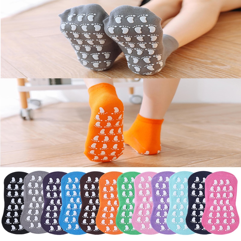 1 Pair Cute 1-12 Yrs Cotton Boys Girls Infant Toddler Kids Children Baby Anti-slip Rubber Dispensing Floor Grip Non Slip Socks
