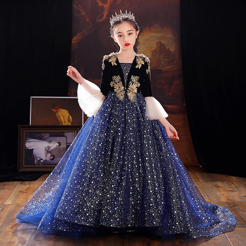 Child Girl Evening Maxi Dresses Long Luxury 2022 Party Elegant Ball Gown Birthday Wedding Pageant Long Floor Length Dress Red 14
