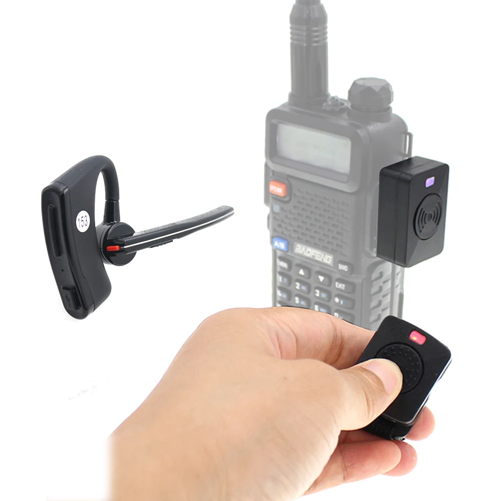 For BaoFeng UV-82 UV-5R 888S Walkie Talkie Two Way Radio Moto Bike Handsfree Bluetooth PTT Earpiece