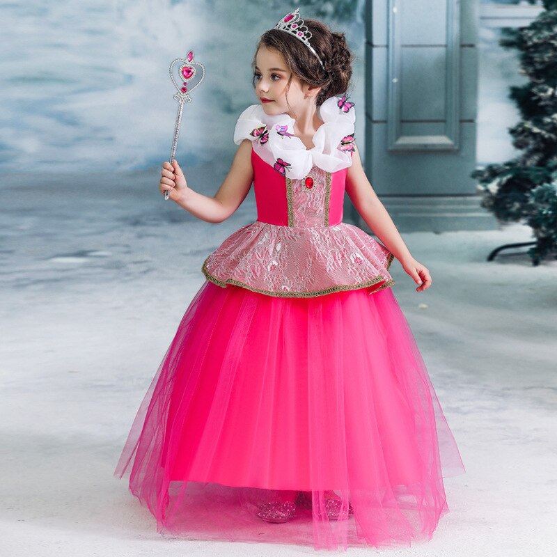 Star Princess Cosplay Costume Kids Long Dress for Little Girl 4 6 12 Years Children Robe Carnival Party Birthday Gift Fancy Gown