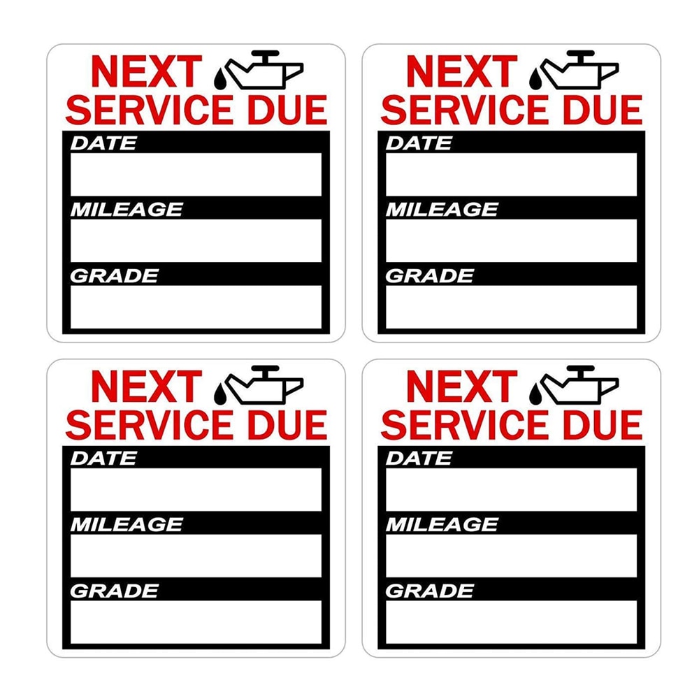80 Pcs Oil Change Maintenance Service Reminder Stickers Window Rectangle Adhesive Labels Stickers Car Sticker "NEXT SERVICE