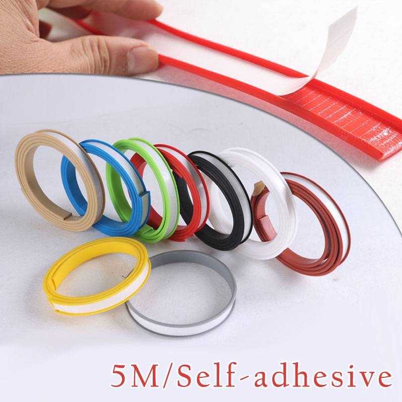 5M Self Adhesive PVC Edge Banding Strip U-shaped Veneer Sheets for Furniture Cabinet Desk Edge Guard Protector Decoration