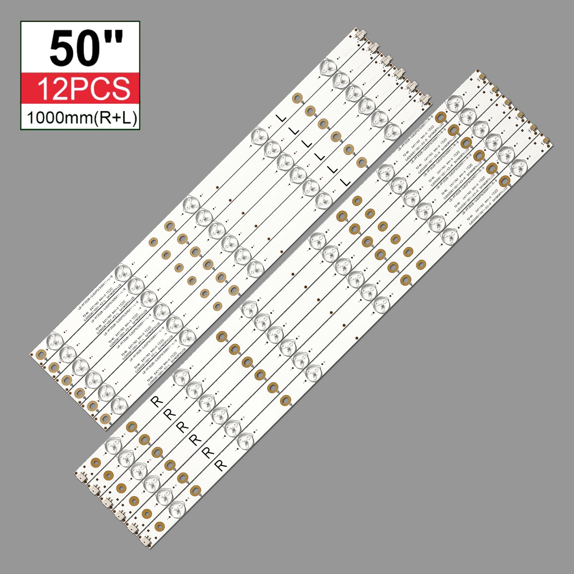 New 12 PCS/set LED Backlight strip For 50PFK4509 TPT500J1-LE8 50PFH5300 50pfk4009 500TT26 500TT25 V5 500TT56 500TT55 V0 TPT500UK