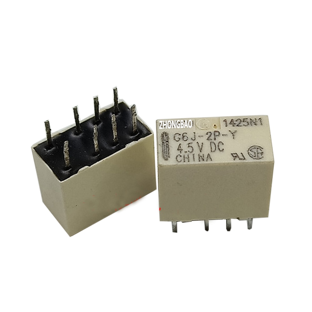 5pcs/lot 100%Original New Relay G6J-2P-Y-4.5V G6J-2P-Y-5V G6J-2P-Y-12V G6J-2P-Y-24V G6J-2P-Y G6J-2P Y 4.5VDC 8PIN 1A