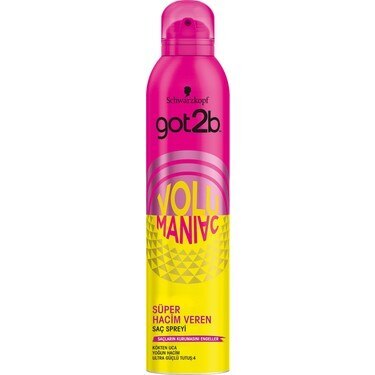 Got2b Volumaniac Super hair spray 300 Ml scream Ultimate extreme hold Fix ice cream başak çimento coating remove nozzle