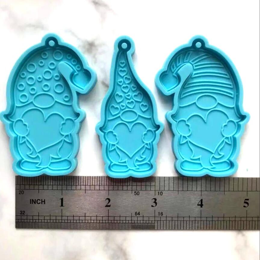 Lydia Gnome Heart Silicone Mold Keychain Lovely Dwarf Keychain Mold for Epoxy Resin Resin Frame Love Gnome Mold