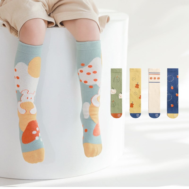 Chidren's Socks For Girls And Boys Floral Newborn Toddler Baby Socks Knee High Long Kids Socks Cotton 2022 Spring Autumn