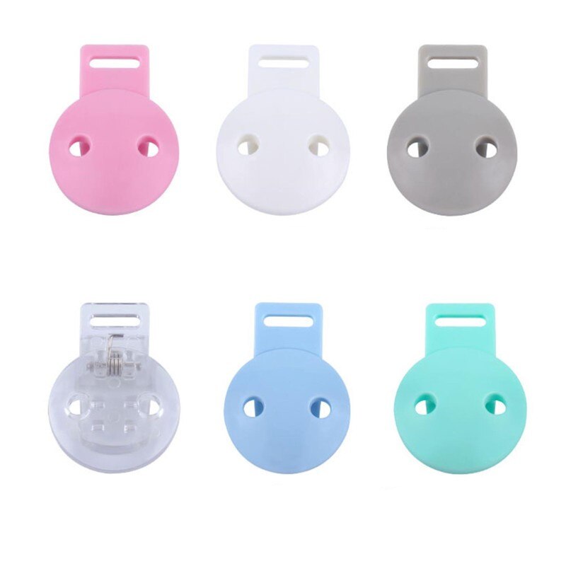Baby Accessories Round Head Pacifier Clips 5pc Mix Infant Soother Clip DIY Beads Baby Plastic Pacifier Clips Teether