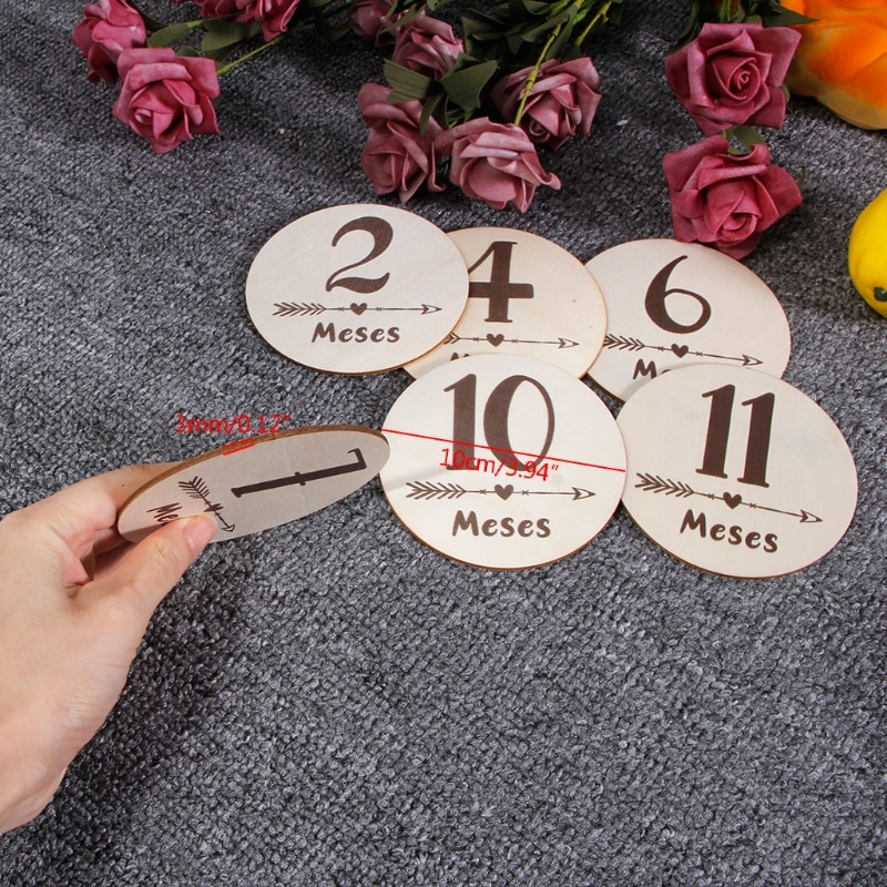 6 Pcs/Set Handmade Baby Milestone Cards Infants Birth Growth Album Photography Props Newborn Monthly Recording Cards French Toys
