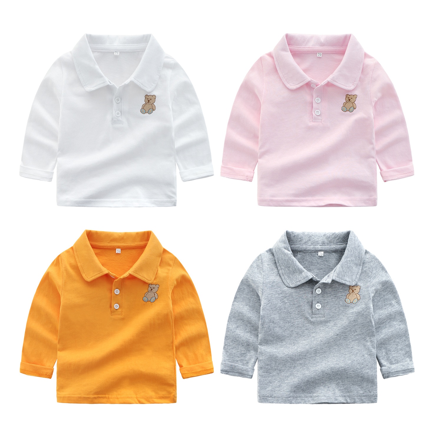 Spring Autumn Handsome Boys Shirts Long Sleeve Baby Polo Shirt Toddler Tops Little Kids Clothes Fashion Outfits Baby Boy Shirts