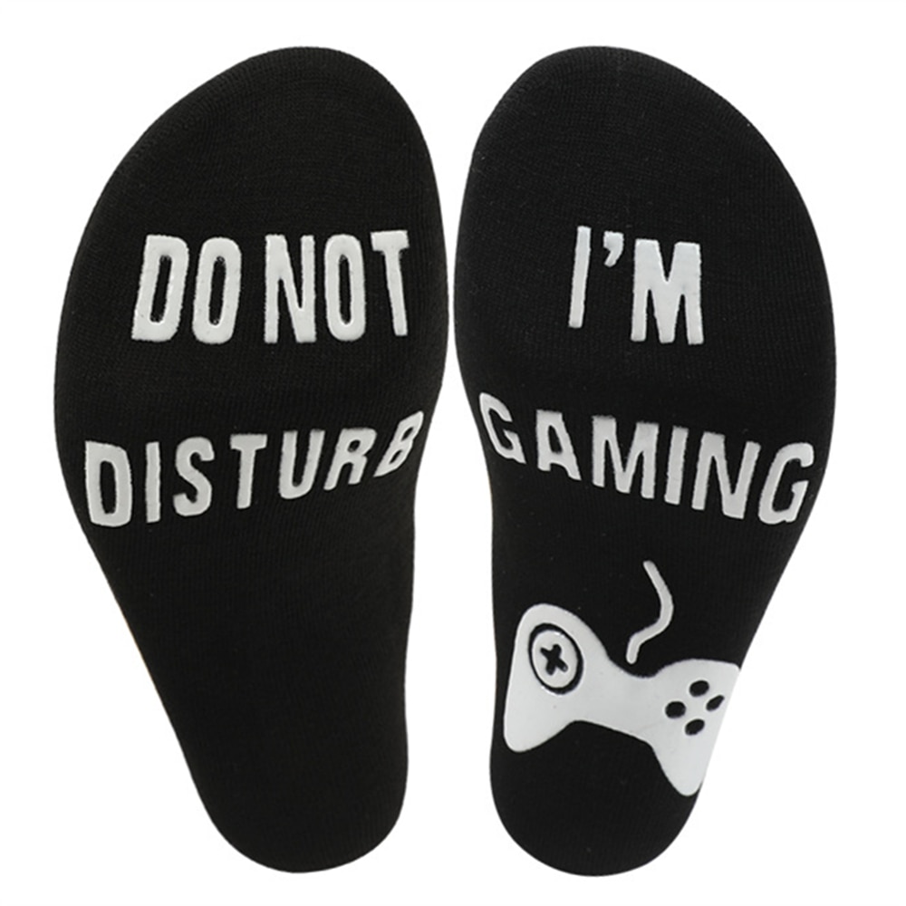 New Happy Game Socks Funny Letters Quot; I AM BUSY GAMING Quot; Socks Home Leisure Novelty Party Club Socks Dropship