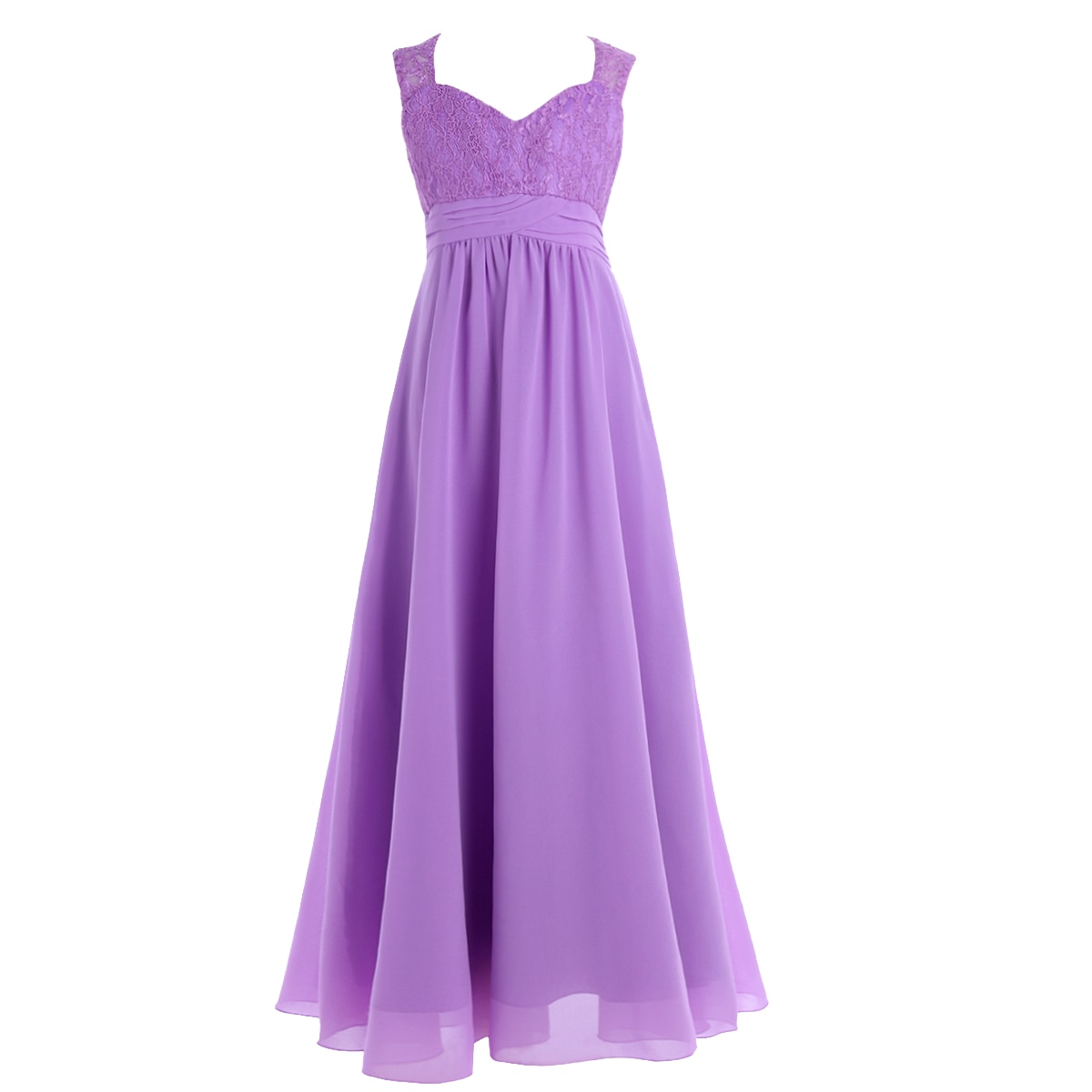 Girl Party Dresse Kid Flower Sleeveless Chiffon Long Junior Bridesmaid Dress Lace Floral Birthday Wedding Pageant Princess Dress