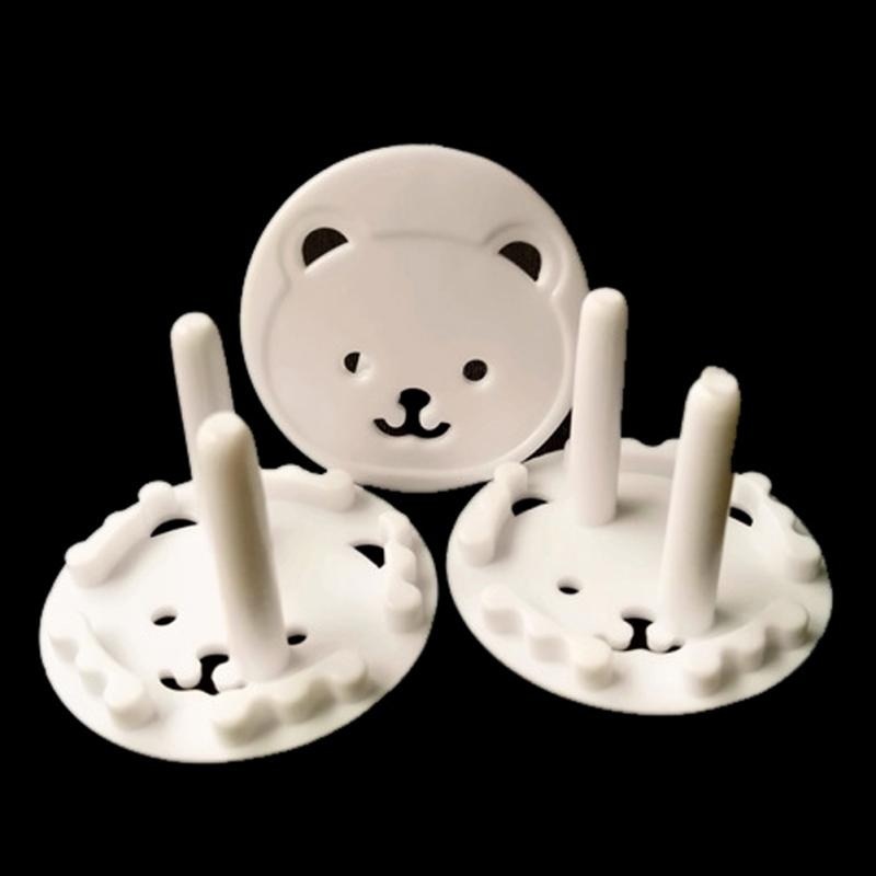 High Quality 6Pcs Cute Bear Power Socket Cover Plugs Child Baby Safety Protector Proof Electric Shock Guard Cap