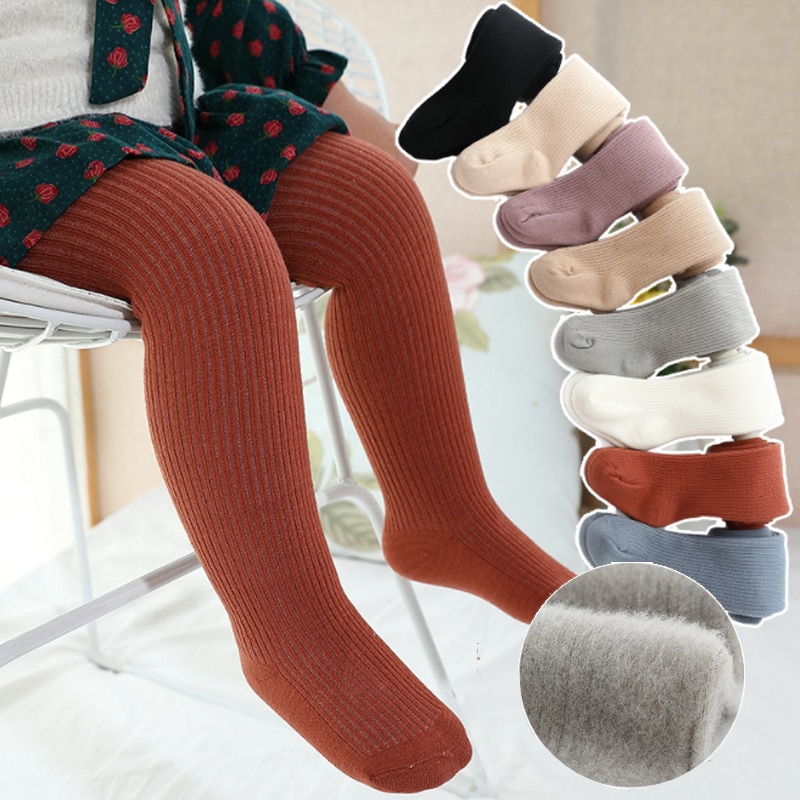 New Thicken Girls Tights for Winter Autumn 1 Pcs Warm Baby Girls Clothing Children Stockings 0-6 Years Old Solid Kids Pantyhose