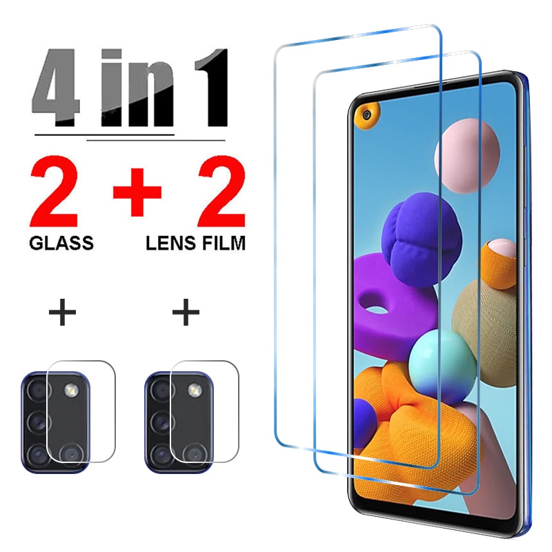 4IN1 glass for Samsung Galaxy A51 A71 A41 A31 A21 A11 21S Lens screen protector on galaxy A02S A72 A52 A42 A32 A22 5G glass