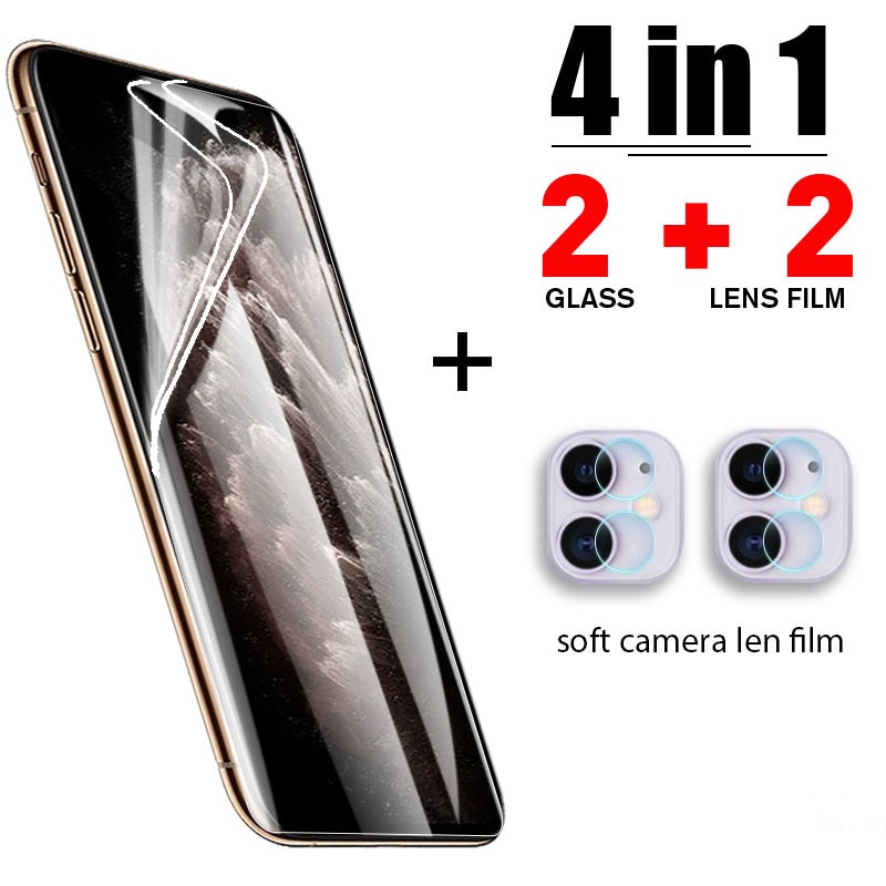 4IN1 Hydrogel Film for iphone 13 Pro max mini screen protective on iphone 12 11 Pro XS max mini 8 7 6 6s plus X XR SE 2020 film