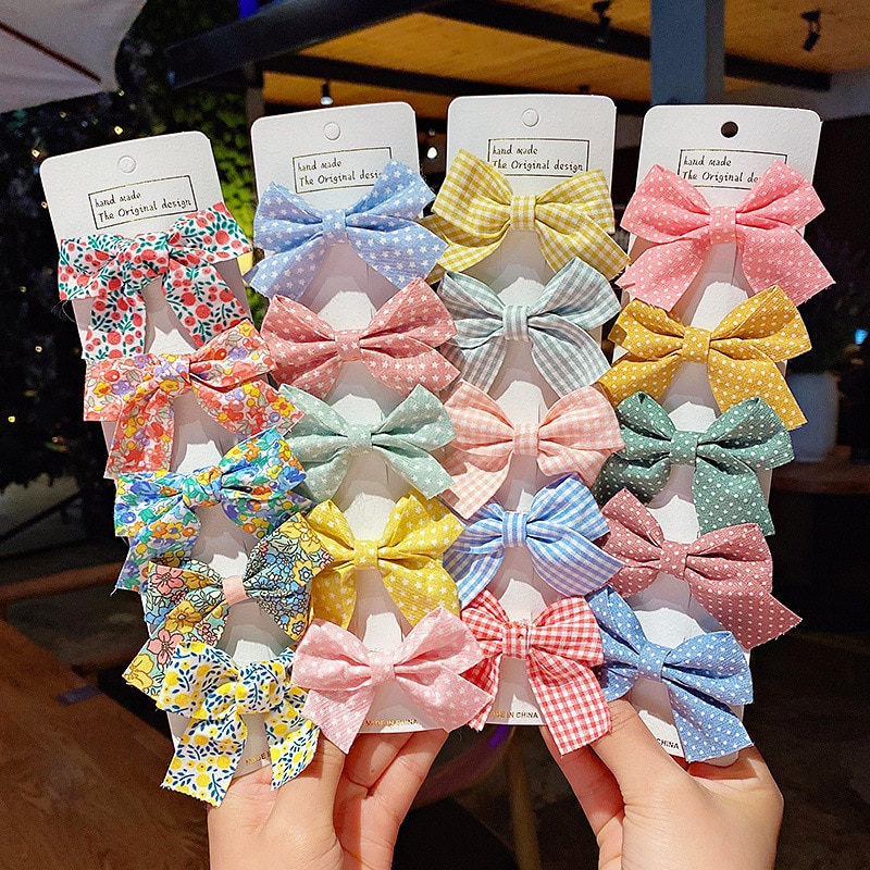 5 Pcs/Set Baby Hair Accessories Flower Lattice Kids Baby Hair Clips For Girls Dot Bows Children Hairpins Barrettes