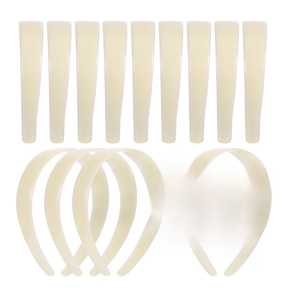 10pieces White Plastic Headbands 5-25 mm Plain No Teeth Head Hoop Band Base for DIY Hair Jewelry