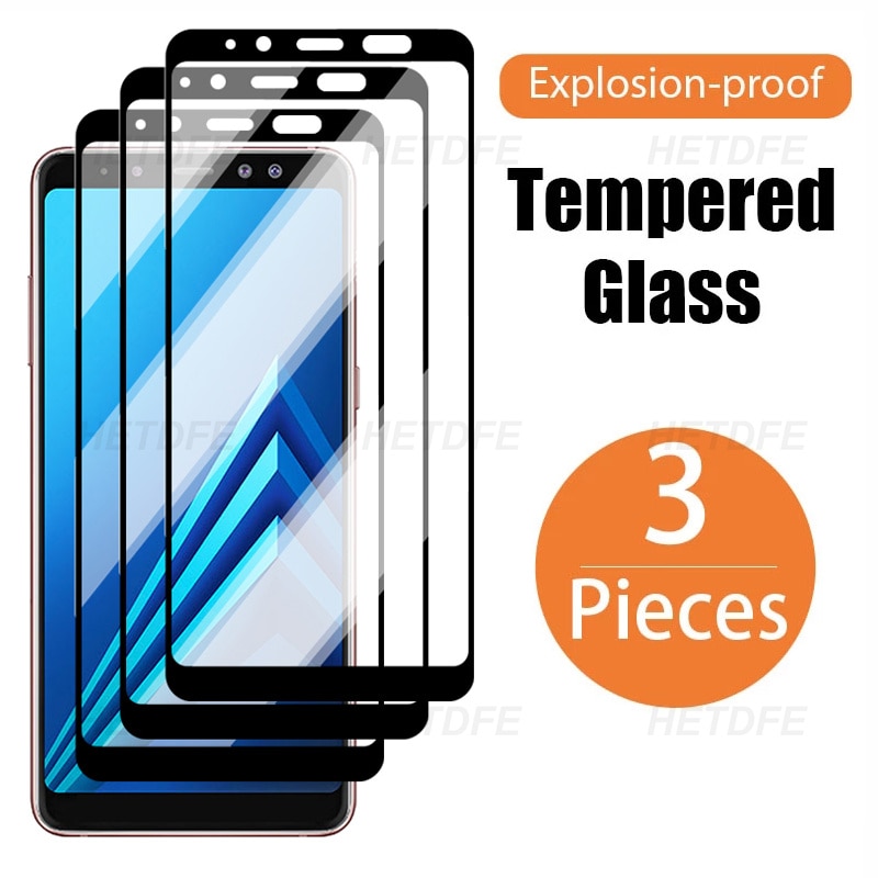 3Pcs Tempered Glass For Samsung Galaxy A6 A8 Plus A9 A7 A5 2018 Protective Glass For J6 J4 Plus J8 J7 J3 J2 2018 A30 A50 Glass