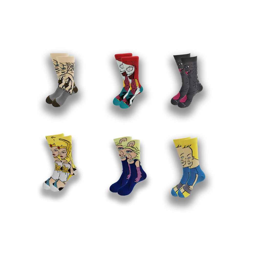 1 Pair Funny Cartoon Anime Socks Novelty Men Socks Women Breathable Soft and Comfortable Happy Sock Gifts for Men