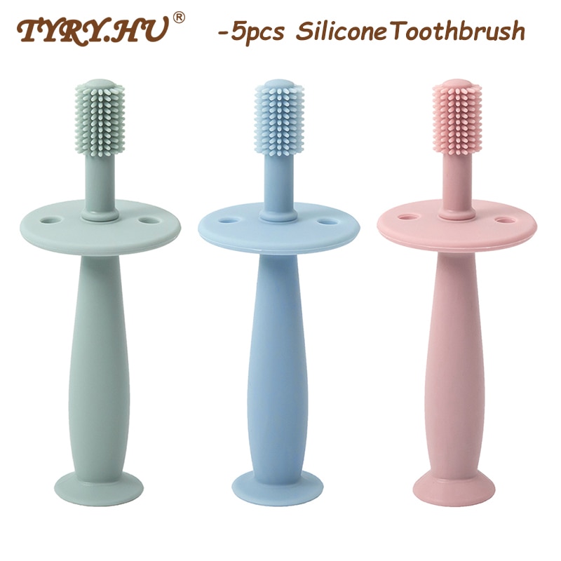 5pcs Kids Soft Silicone Training Toothbrush Baby Children Dental Oral Care Tooth Brush Tool Baby kid tooth brush Infant items
