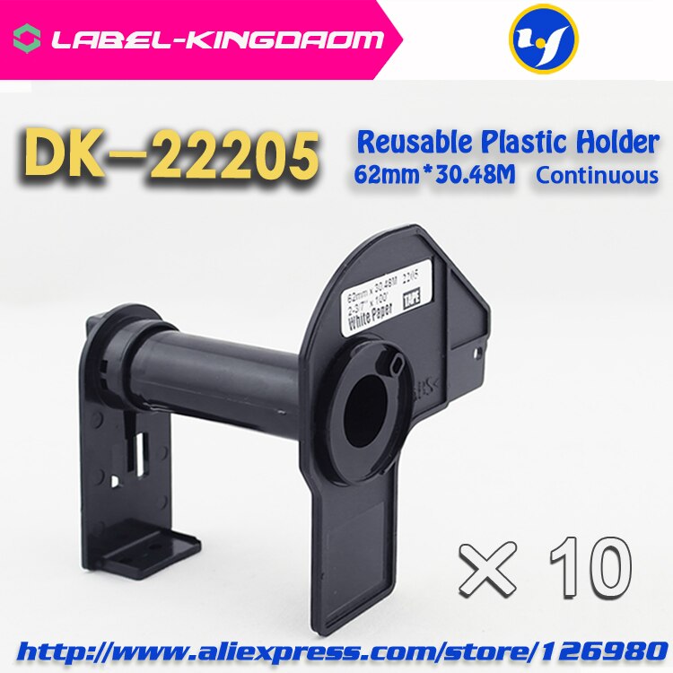 10 Set Reusable Plastic Holder Cartridge for Brother Compatible DK-22205 Labels 62mmX30.48Meter