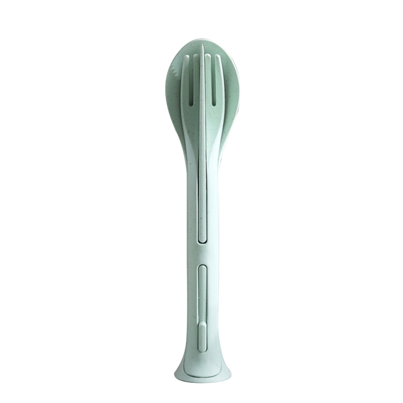 XXFE 3 in 1 Spoon Fork Knife Tableware Wheat Straw Cutlery Set Infant Food Feeding Toddler Baby Infants Dinnerware Portable BPA