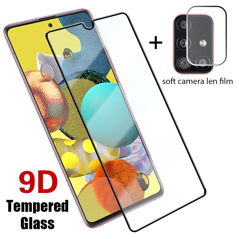 Tempered Glass for Samsung A71 A70 A10 A10e A20 A20e A30 A40 Protector 2IN1 Front Glass + Back Len Film for Samsung A51 A50 A50S